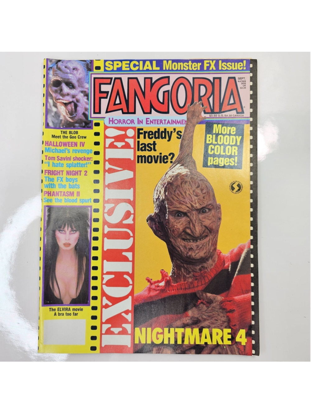 Fangoria Magazine Sept 1988 Nightmare 4 Freddy Krueger Halloween IV: Nice Cond!